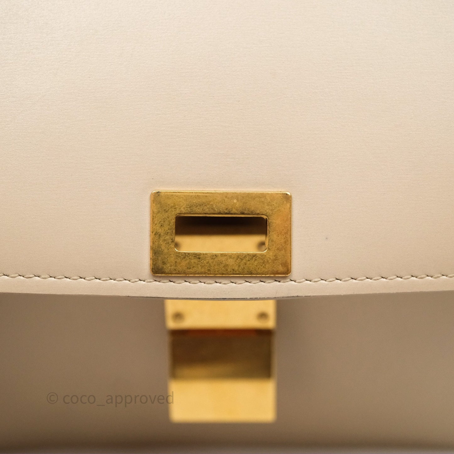 Celine Medium Classic Box Flap Beige Calfskin