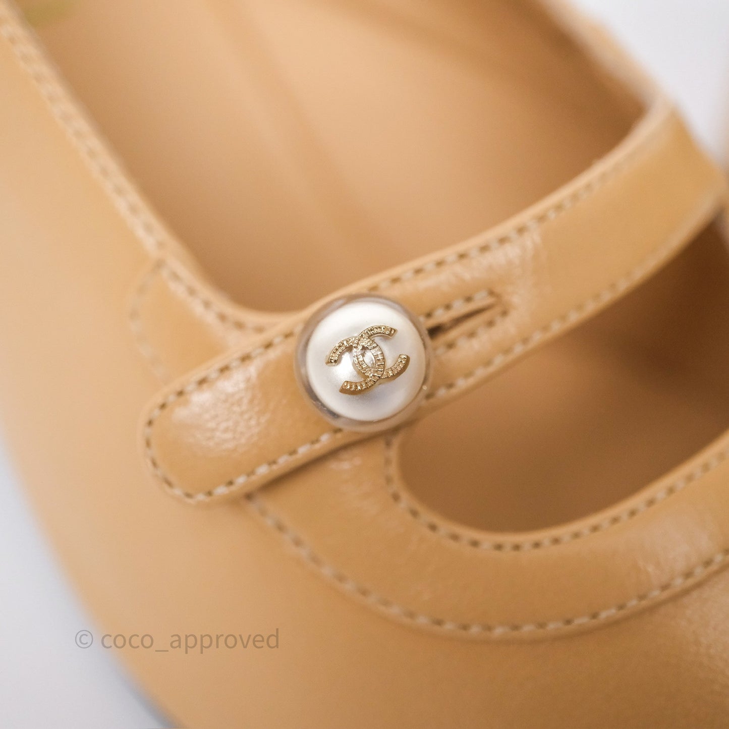 Chanel Slingbacks Heels with Pearls Black/ Beige Size 38.5