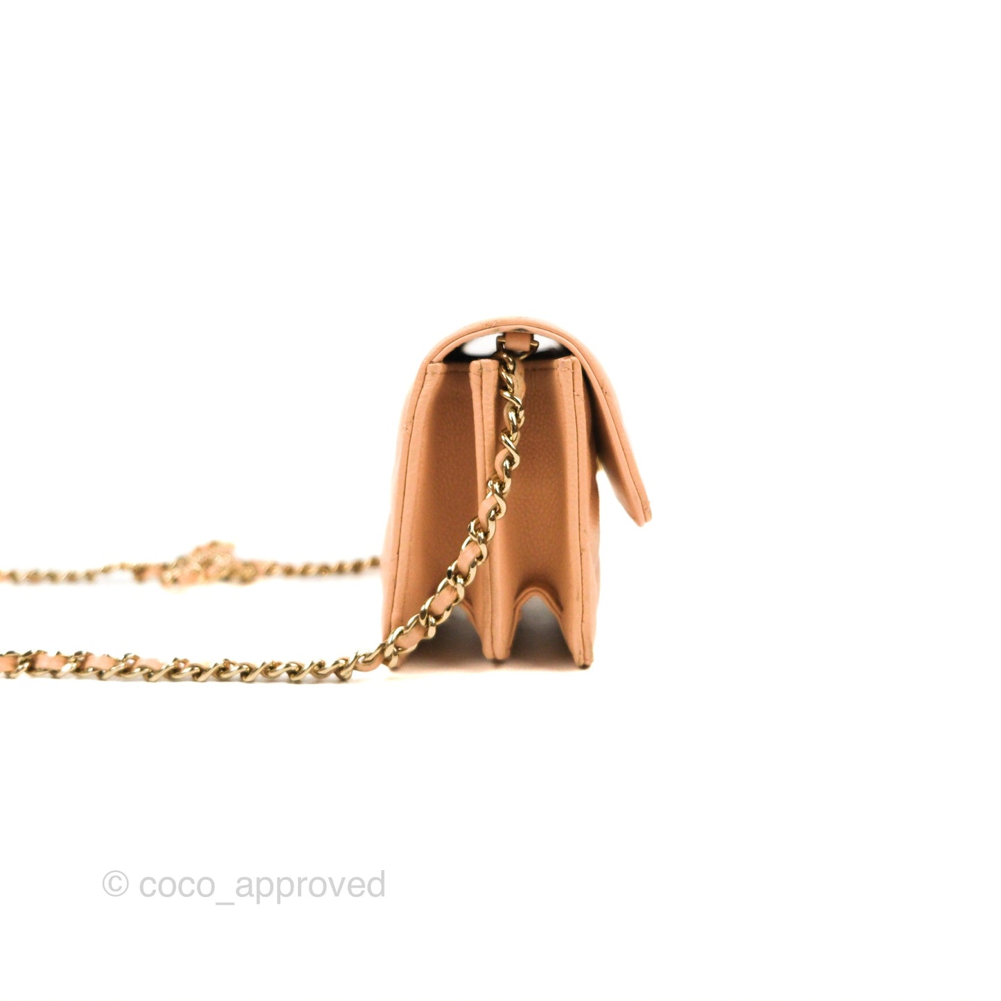 Chanel Mini Clutch with Ribbon Bow Chain Orange Claire Caviar 23S