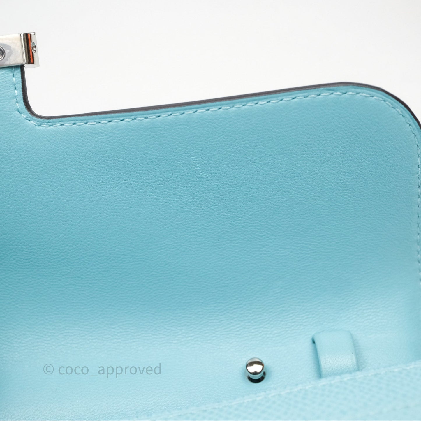 Hermès Constance To Go Wallet Bleu Atoll 3P Epsom Palladium Hardware