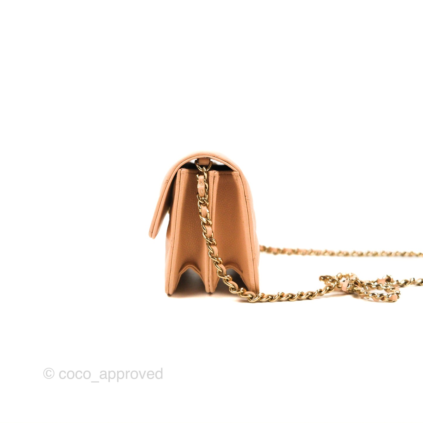 Chanel Mini Clutch with Ribbon Bow Chain Orange Claire Caviar 23S