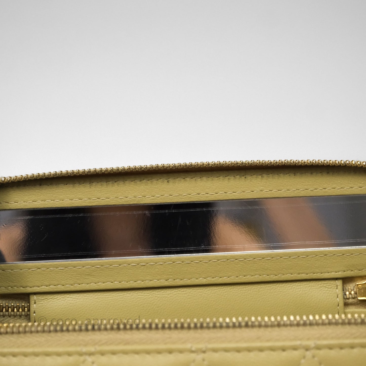 Chanel Vanity With Chain Olive Green Lambskin Gold Hardware