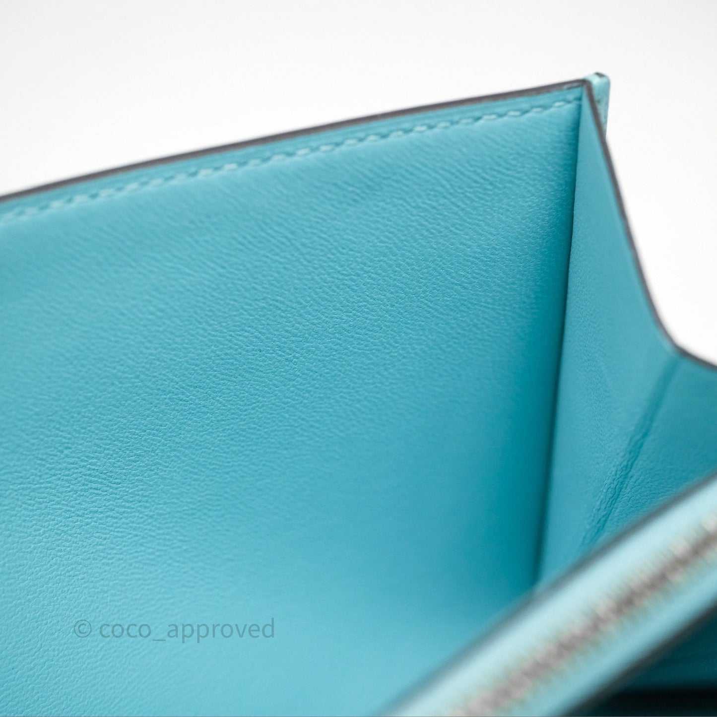 Hermès Constance To Go Wallet Bleu Atoll 3P Epsom Palladium Hardware