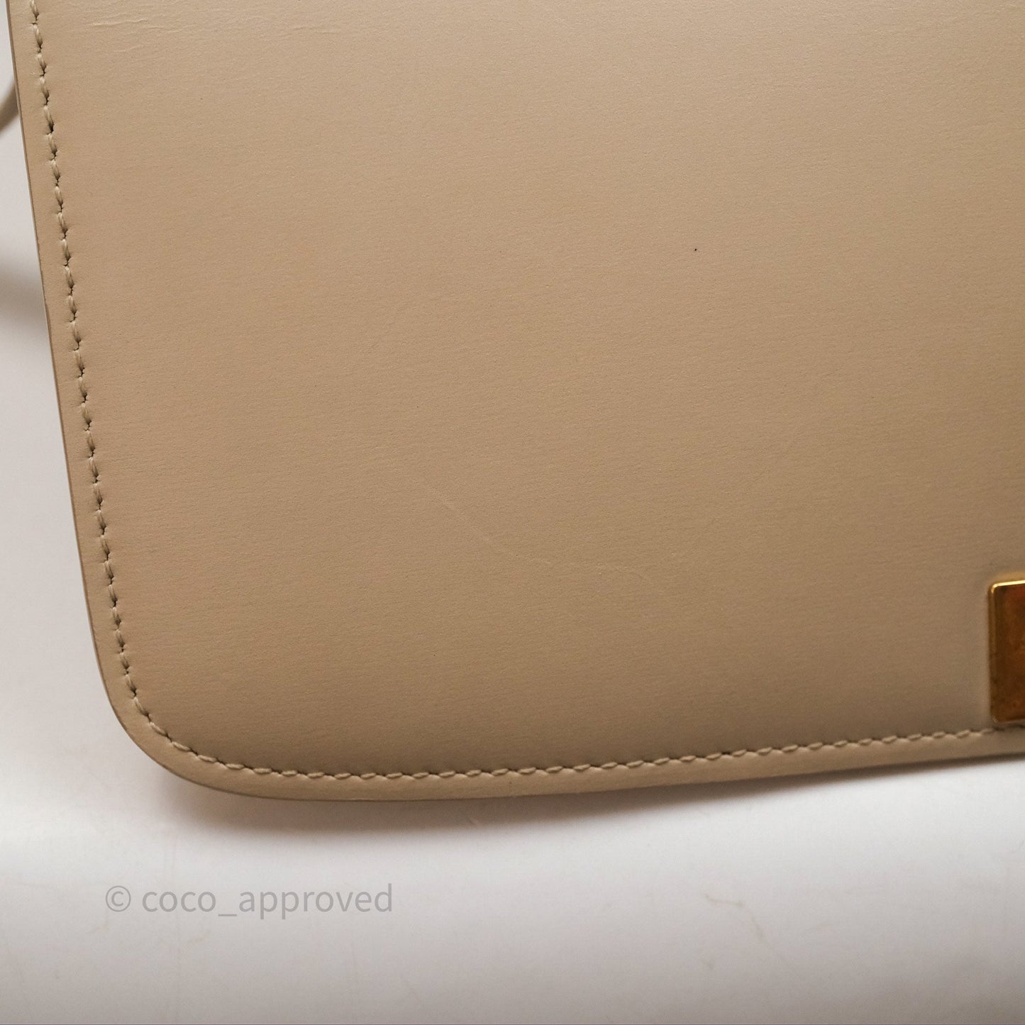 Celine Medium Classic Box Flap Beige Calfskin