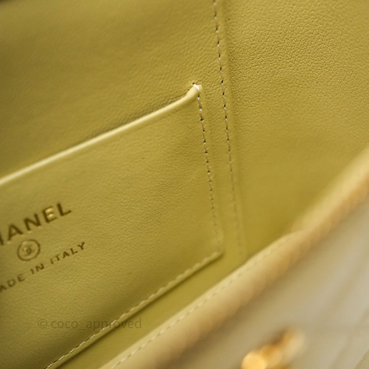 Chanel Vanity With Chain Olive Green Lambskin Gold Hardware