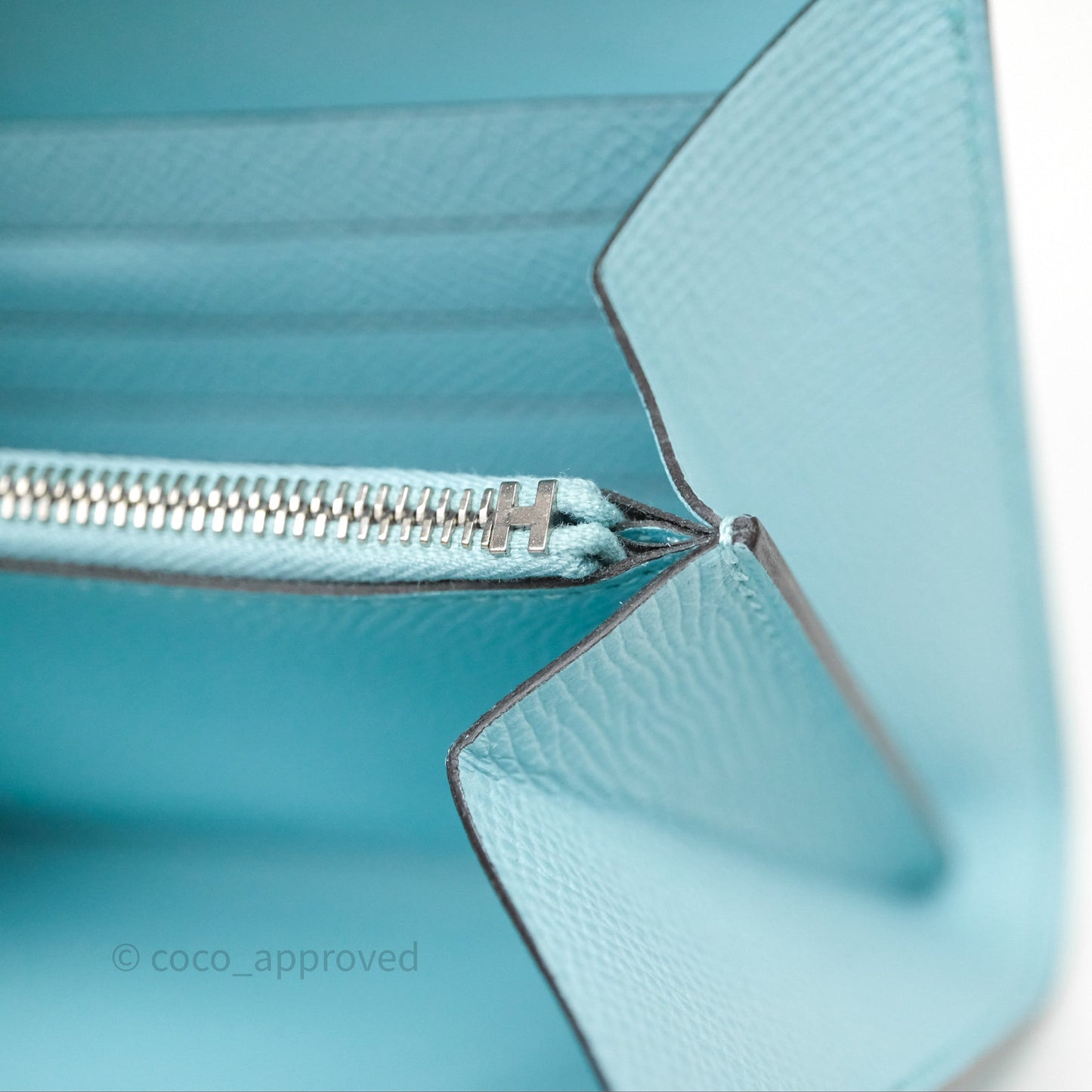 Hermès Constance To Go Wallet Bleu Atoll 3P Epsom Palladium Hardware