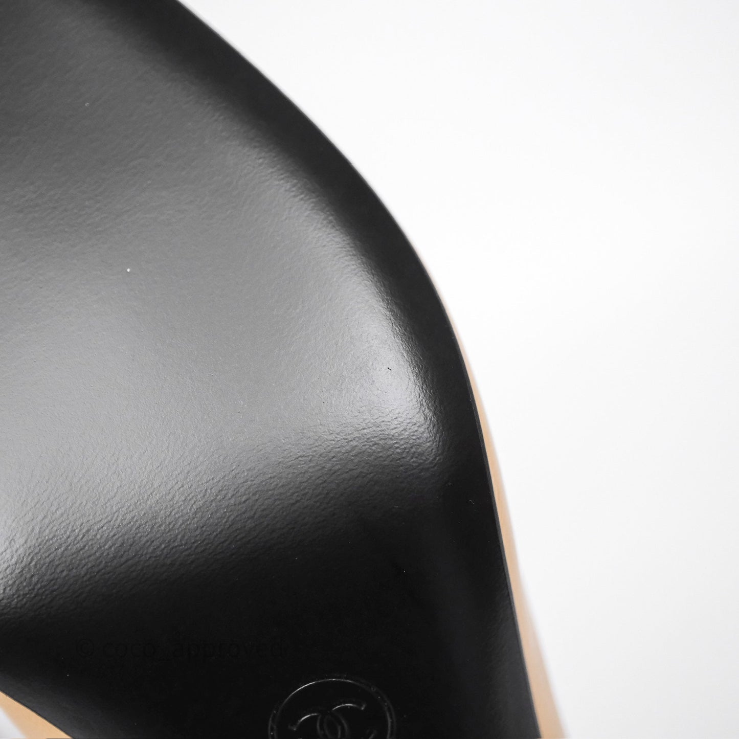 Chanel Slingbacks Heels with Pearls Black/ Beige Size 38.5
