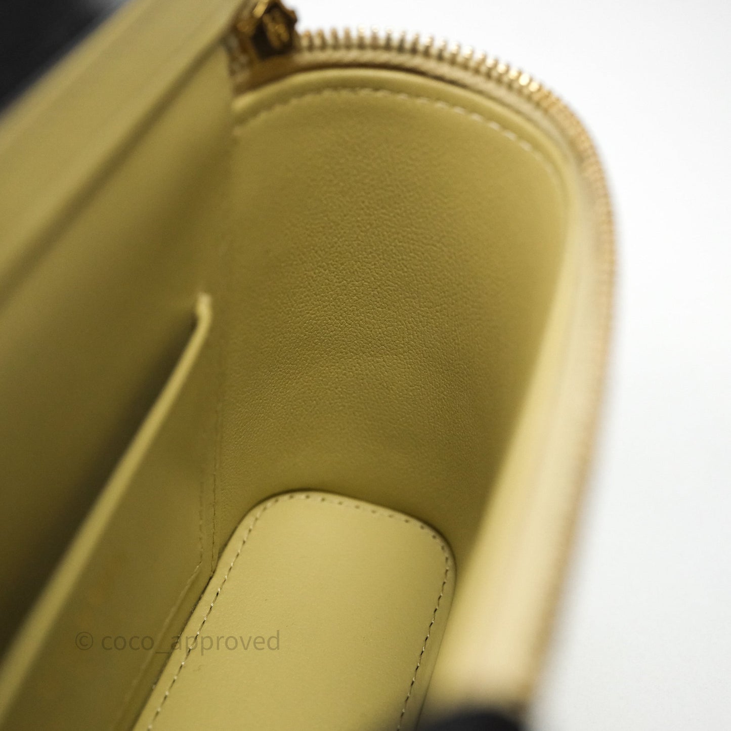 Chanel Vanity With Chain Olive Green Lambskin Gold Hardware