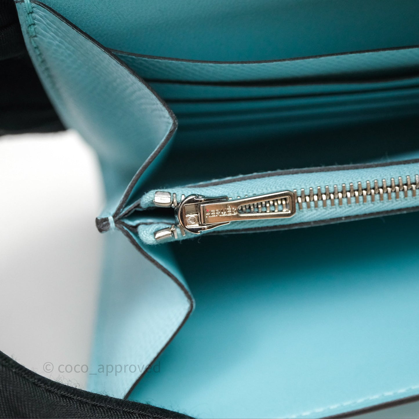 Hermès Constance To Go Wallet Bleu Atoll 3P Epsom Palladium Hardware
