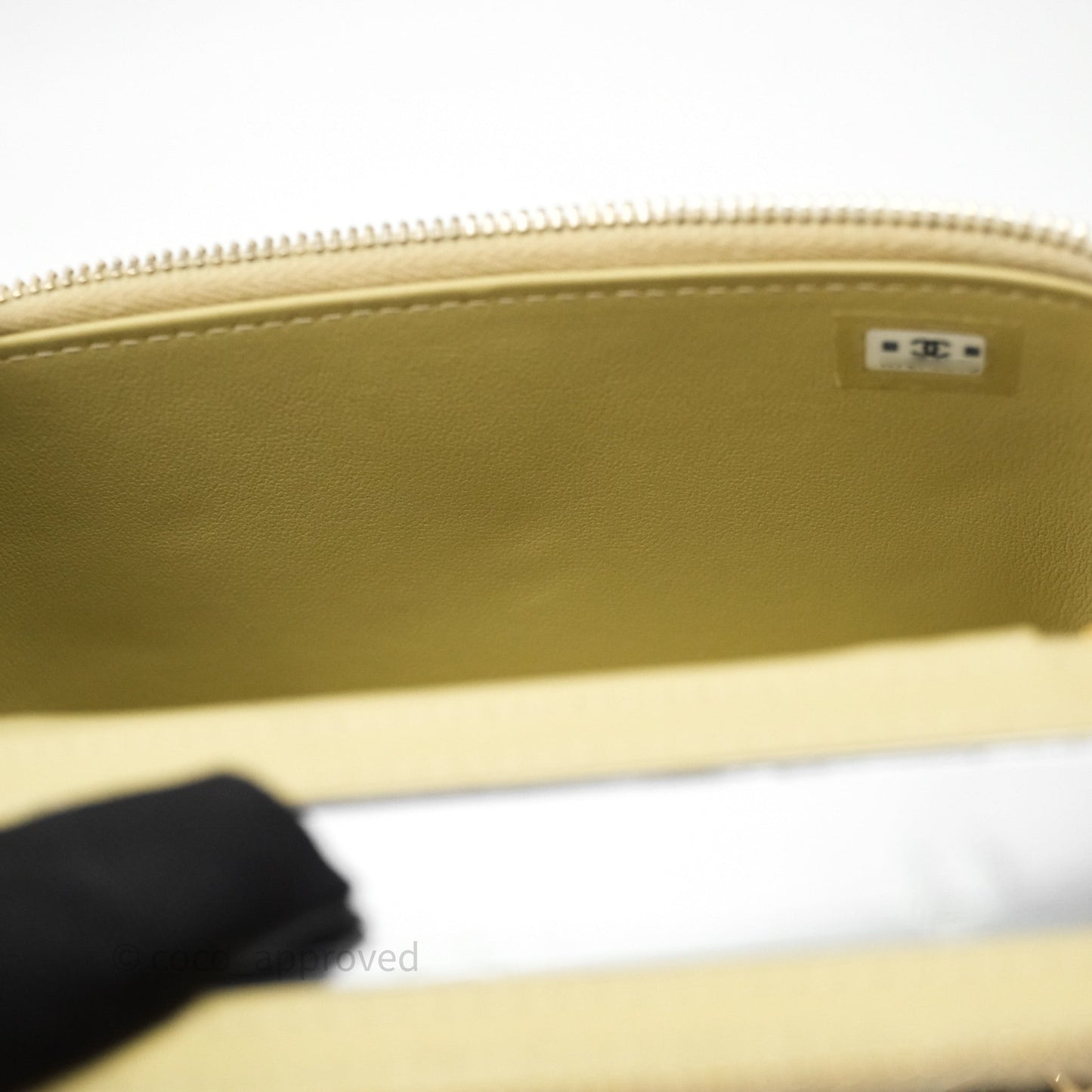 Chanel Vanity With Chain Olive Green Lambskin Gold Hardware
