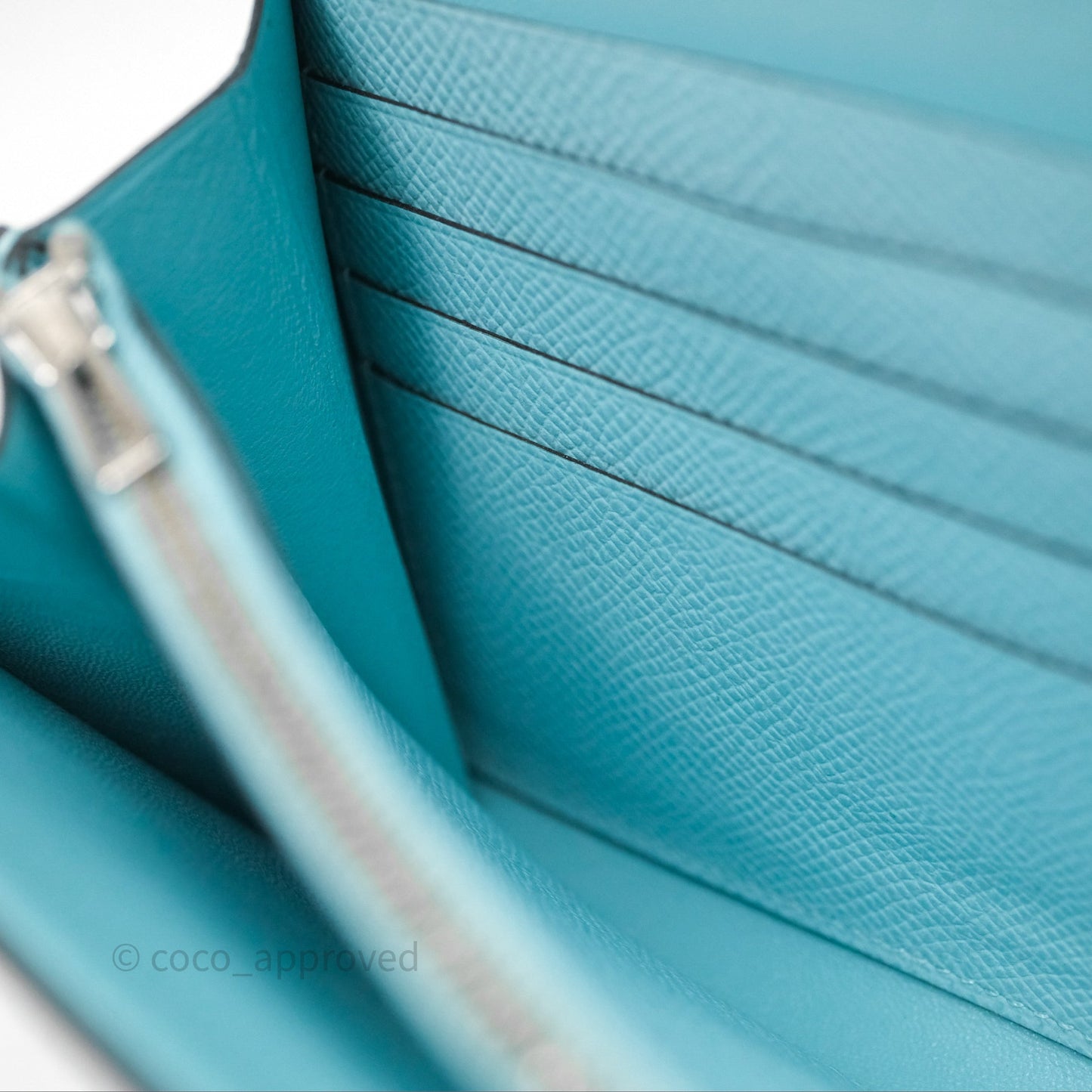 Hermès Constance To Go Wallet Bleu Atoll 3P Epsom Palladium Hardware
