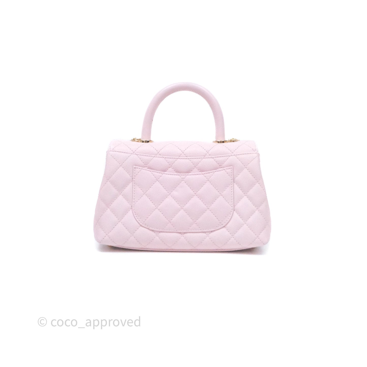 Chanel Small Coco Handle Quilted Light Lilac Pink Caviar Gold Hardware