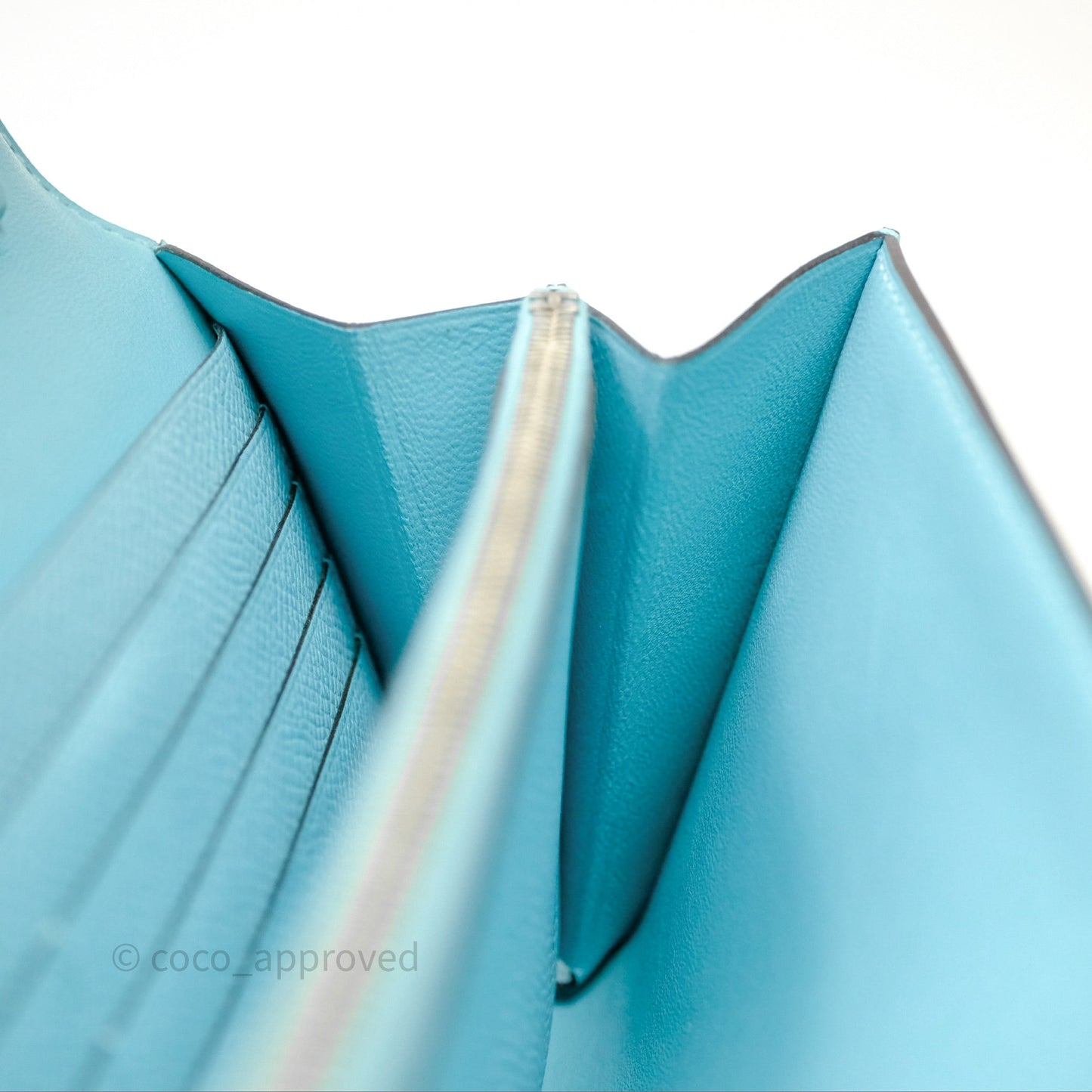 Hermès Constance To Go Wallet Bleu Atoll 3P Epsom Palladium Hardware