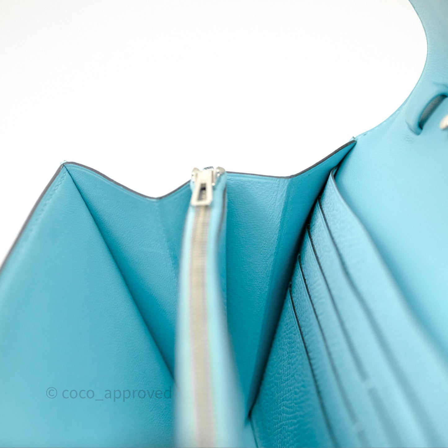 Hermès Constance To Go Wallet Bleu Atoll 3P Epsom Palladium Hardware