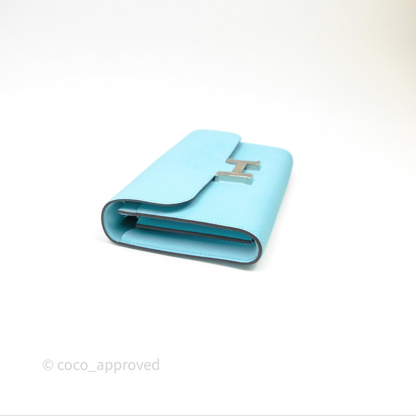 Hermès Constance To Go Wallet Bleu Atoll 3P Epsom Palladium Hardware