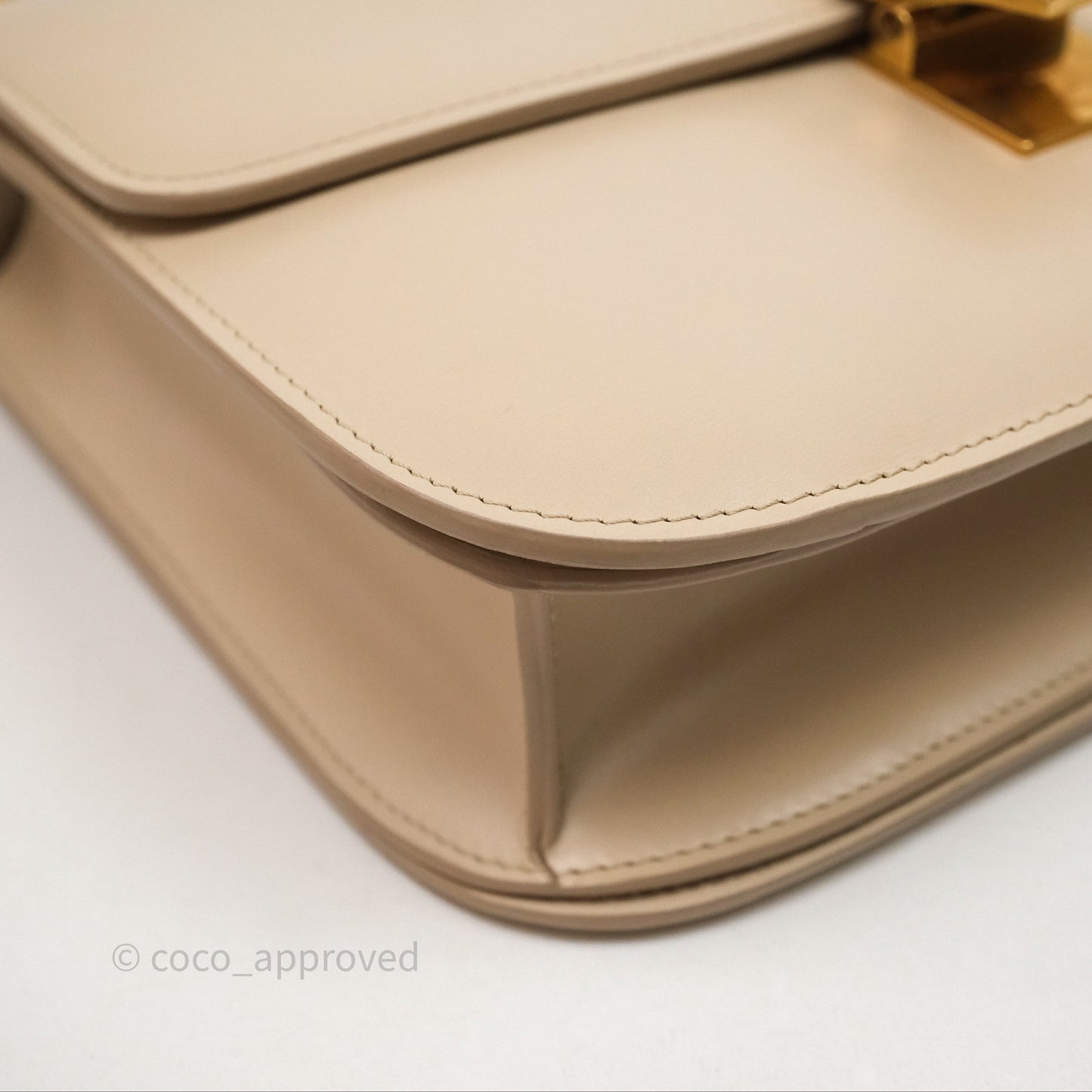 Celine Medium Classic Box Flap Beige Calfskin