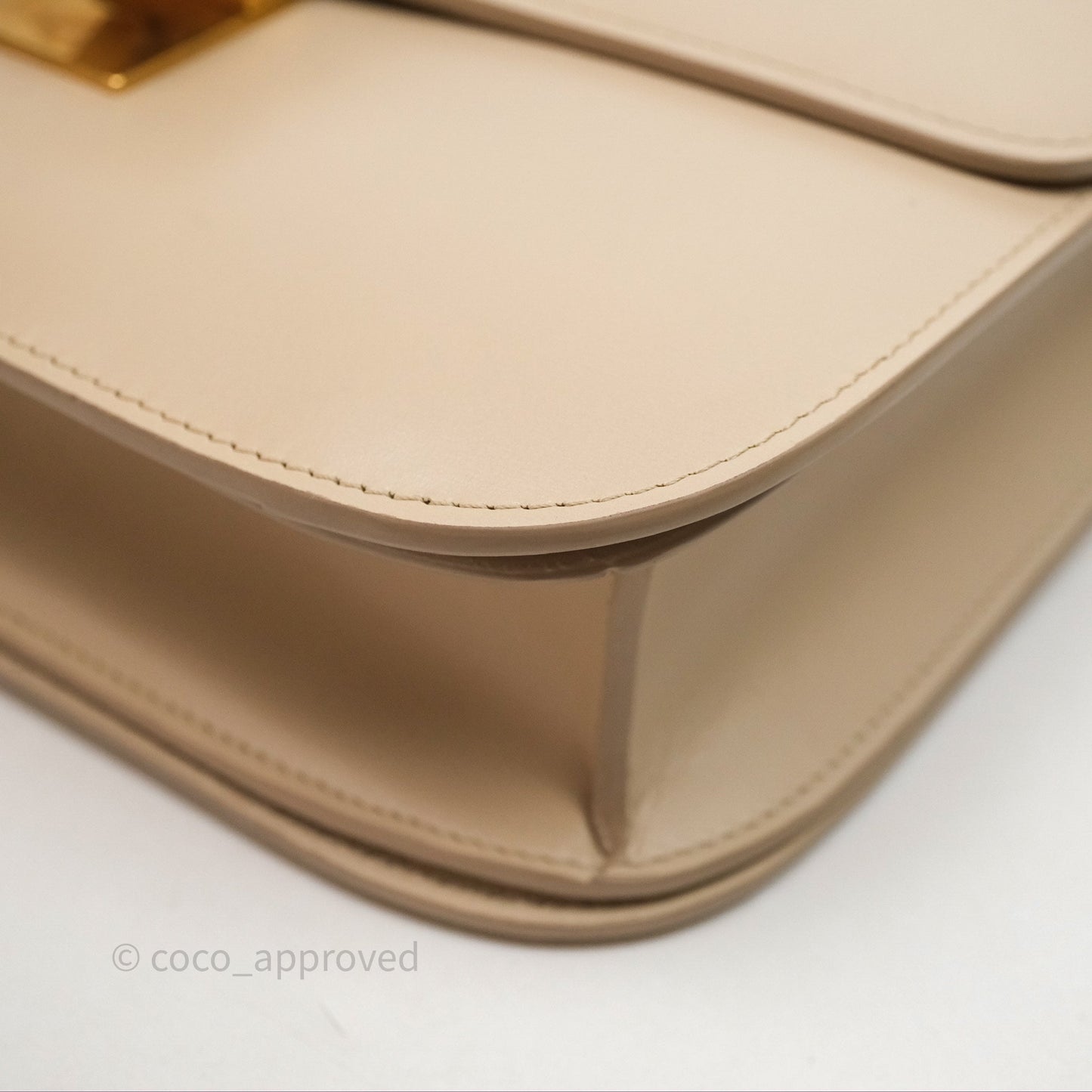 Celine Medium Classic Box Flap Beige Calfskin