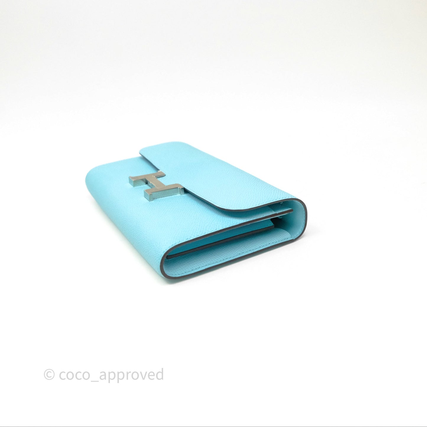 Hermès Constance To Go Wallet Bleu Atoll 3P Epsom Palladium Hardware
