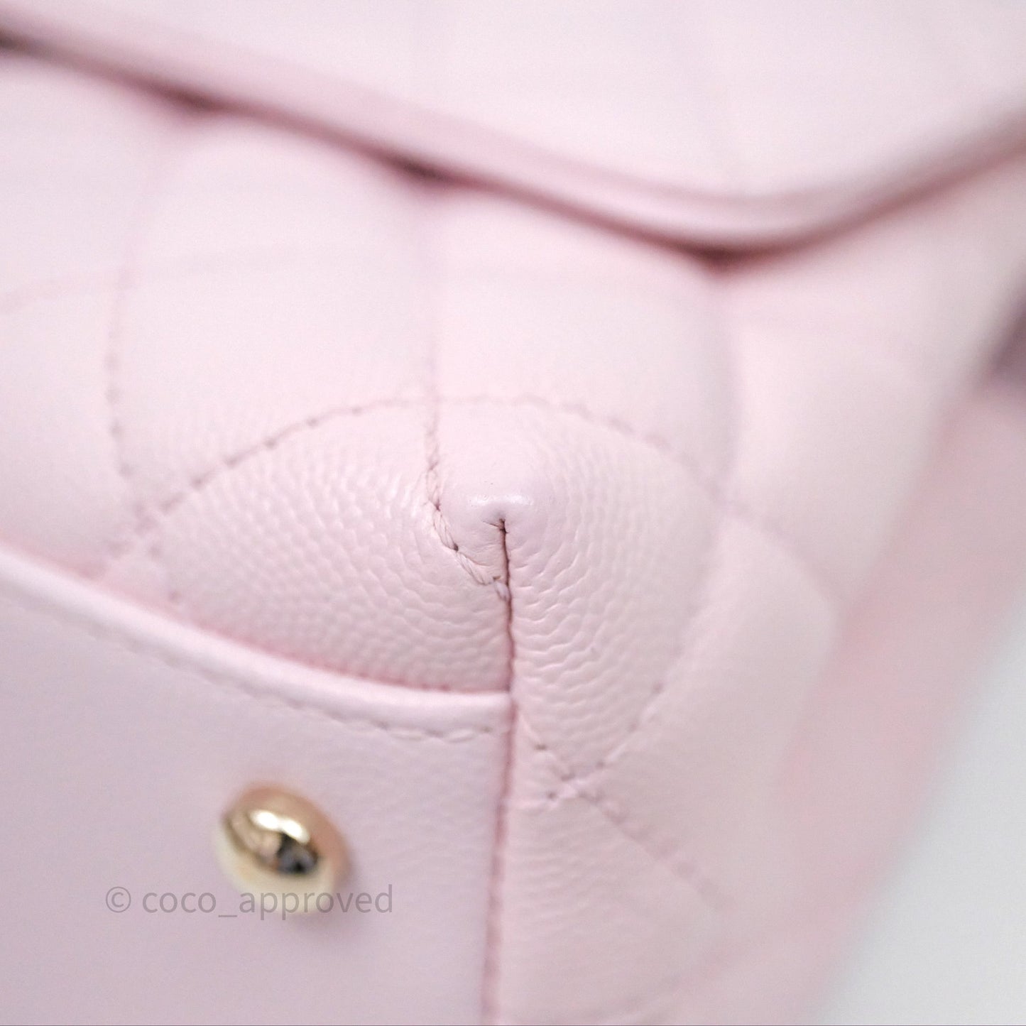 Chanel Small Coco Handle Quilted Light Lilac Pink Caviar Gold Hardware
