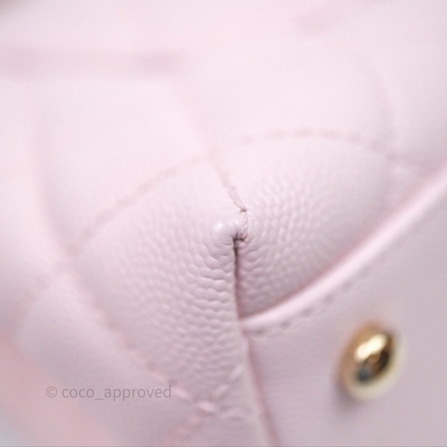 Chanel Small Coco Handle Quilted Light Lilac Pink Caviar Gold Hardware