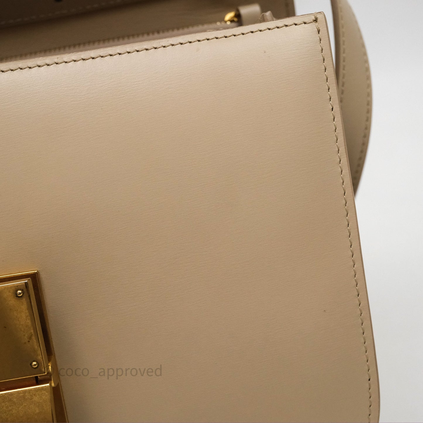 Celine Medium Classic Box Flap Beige Calfskin