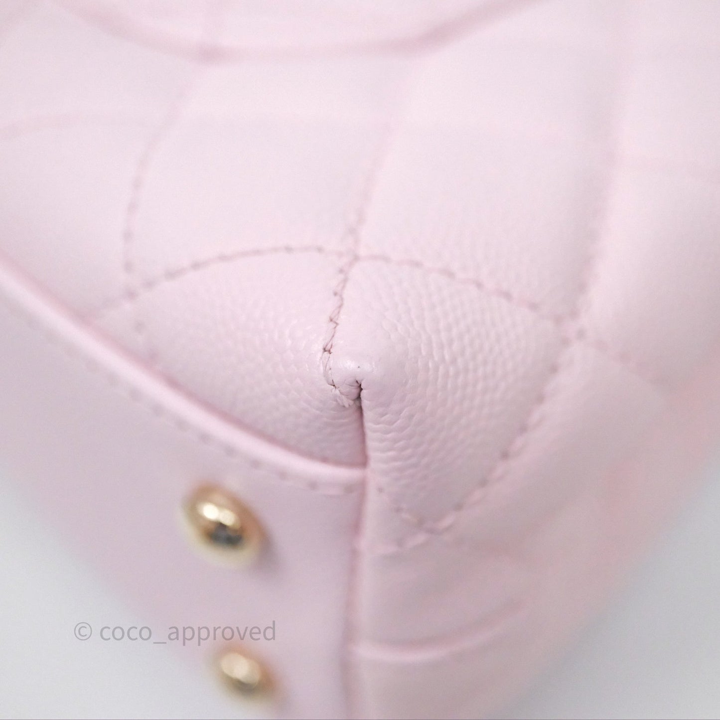 Chanel Small Coco Handle Quilted Light Lilac Pink Caviar Gold Hardware