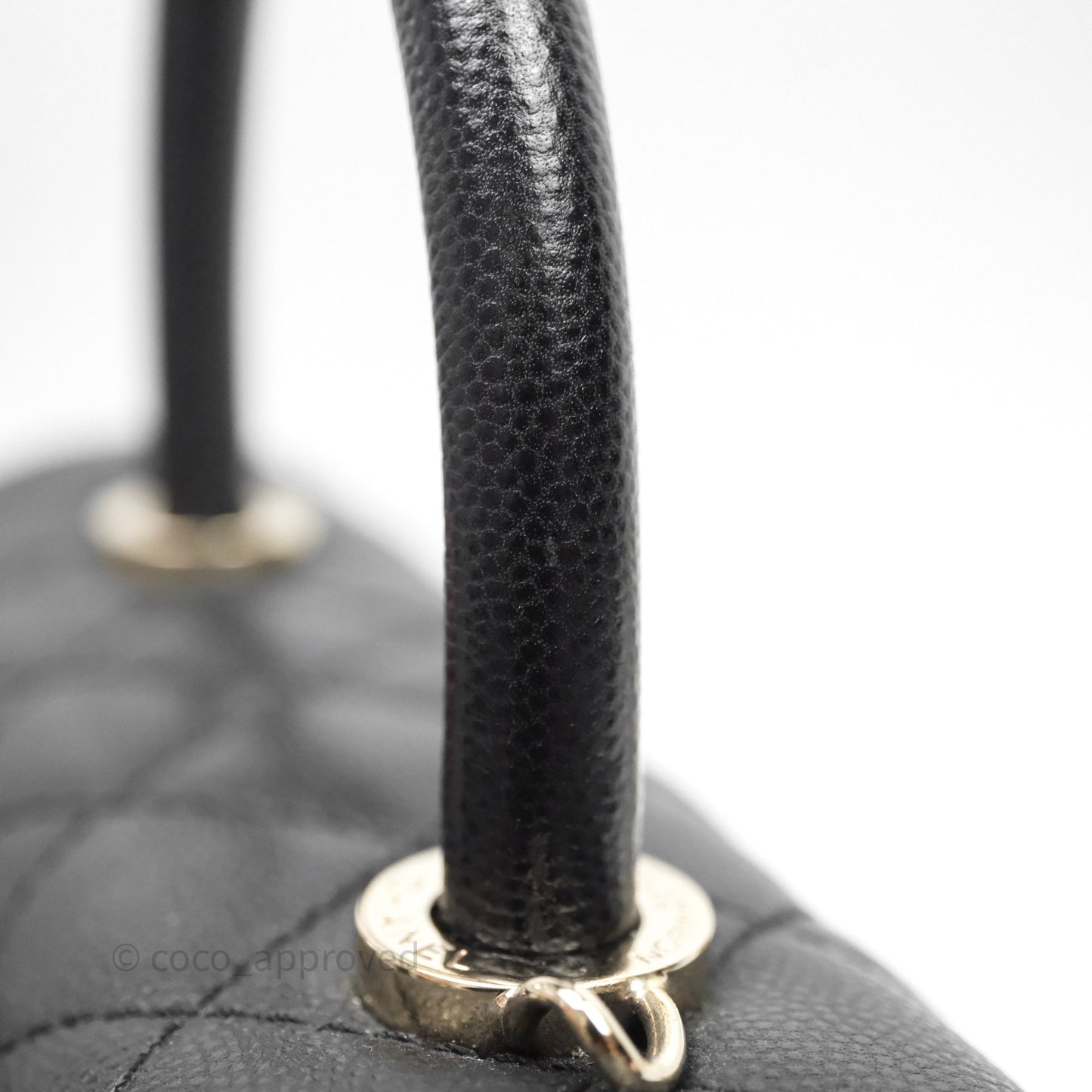 Chanel Small Coco Handle Quilted Black Caviar Gold Hardware