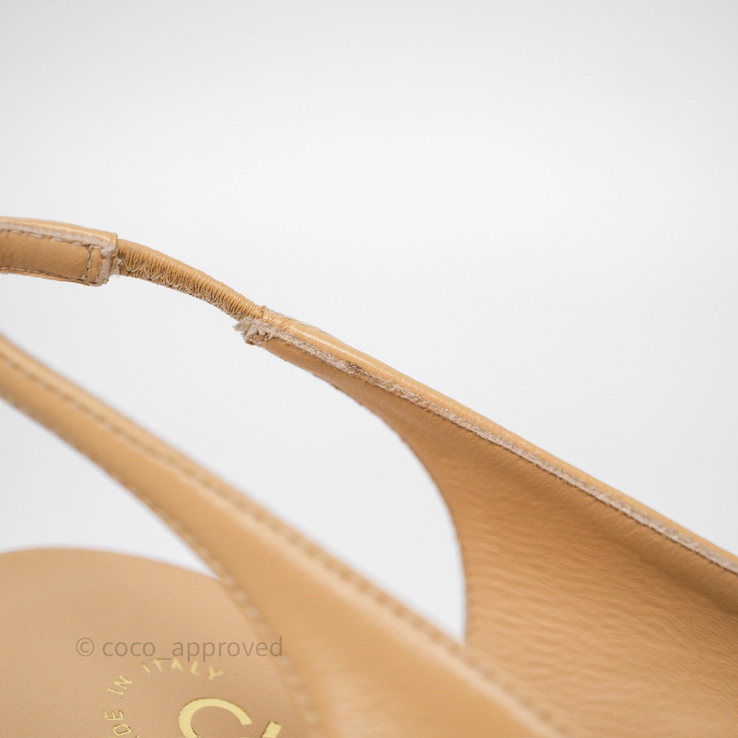 Chanel Slingbacks Heels with Pearls Black/ Beige Size 38.5