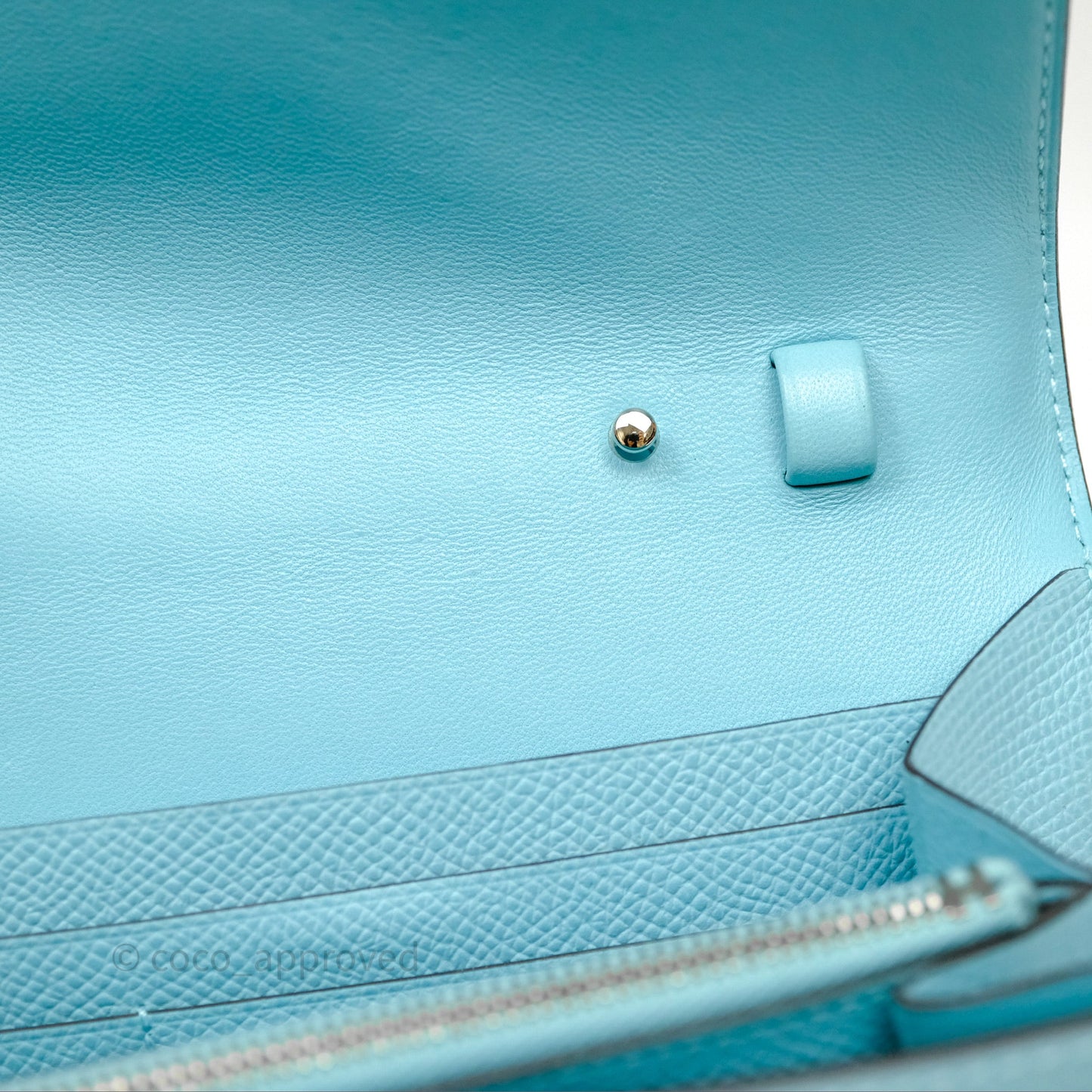 Hermès Constance To Go Wallet Bleu Atoll 3P Epsom Palladium Hardware