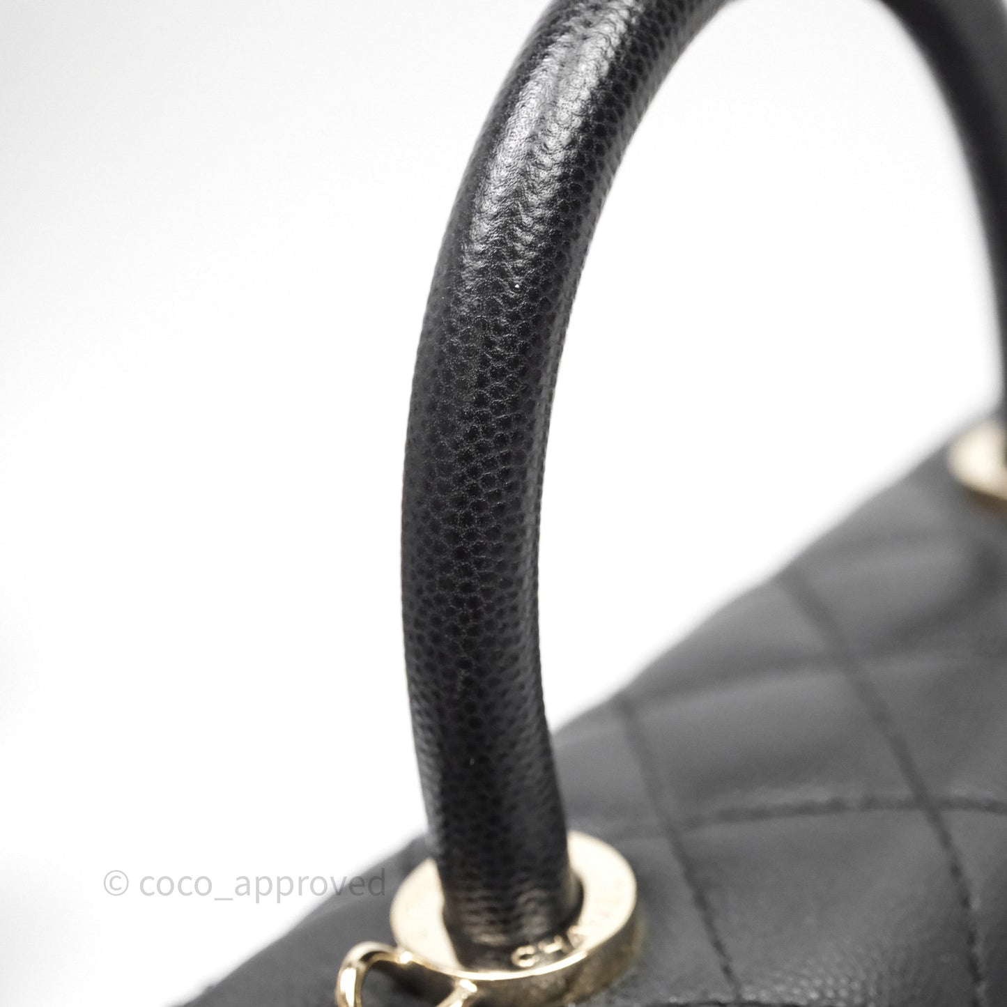 Chanel Small Coco Handle Quilted Black Caviar Gold Hardware