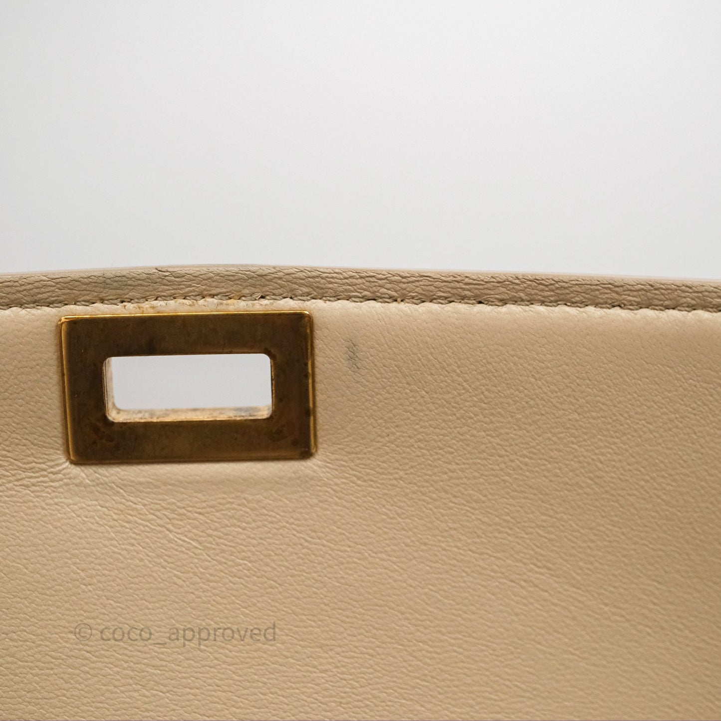 Celine Medium Classic Box Flap Beige Calfskin