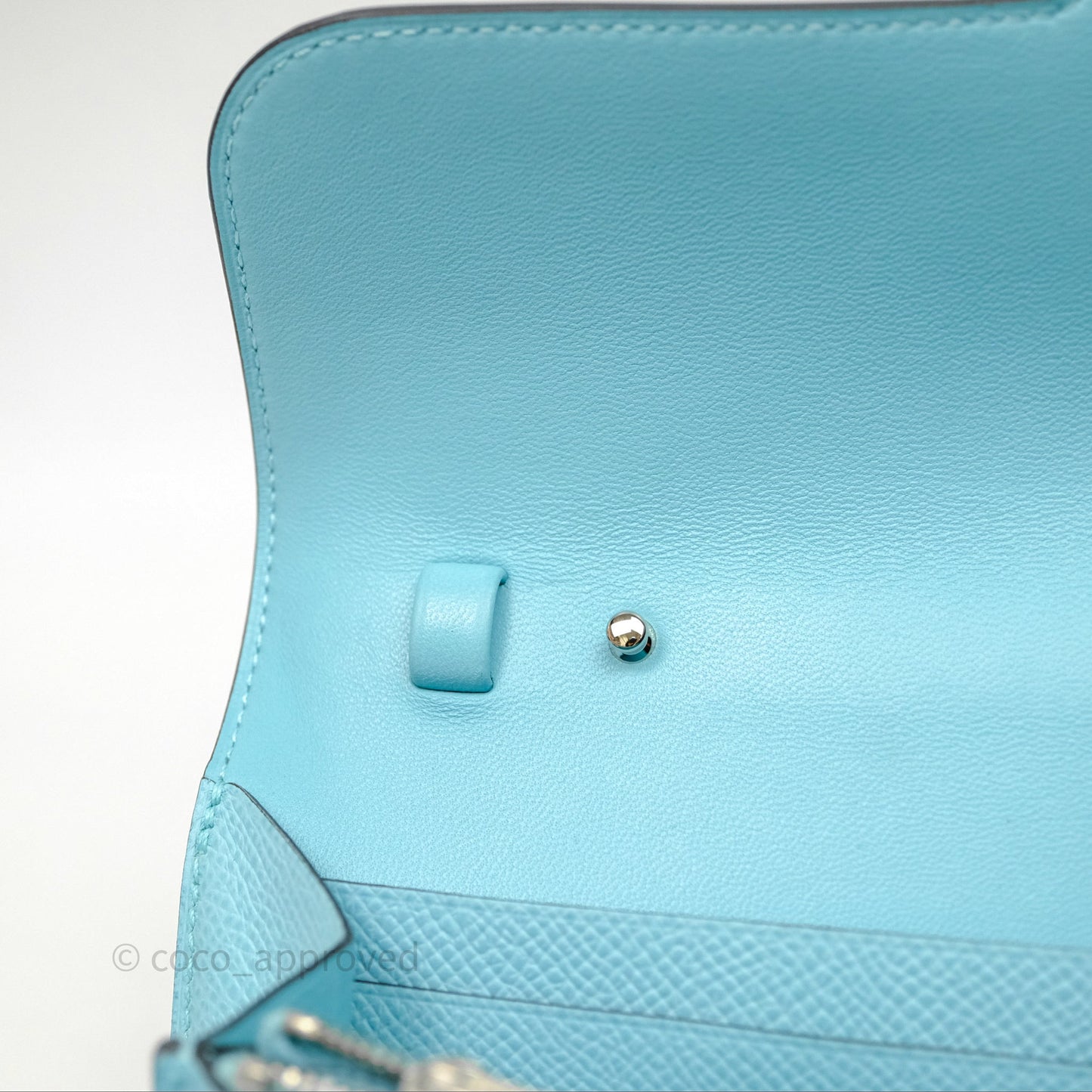 Hermès Constance To Go Wallet Bleu Atoll 3P Epsom Palladium Hardware