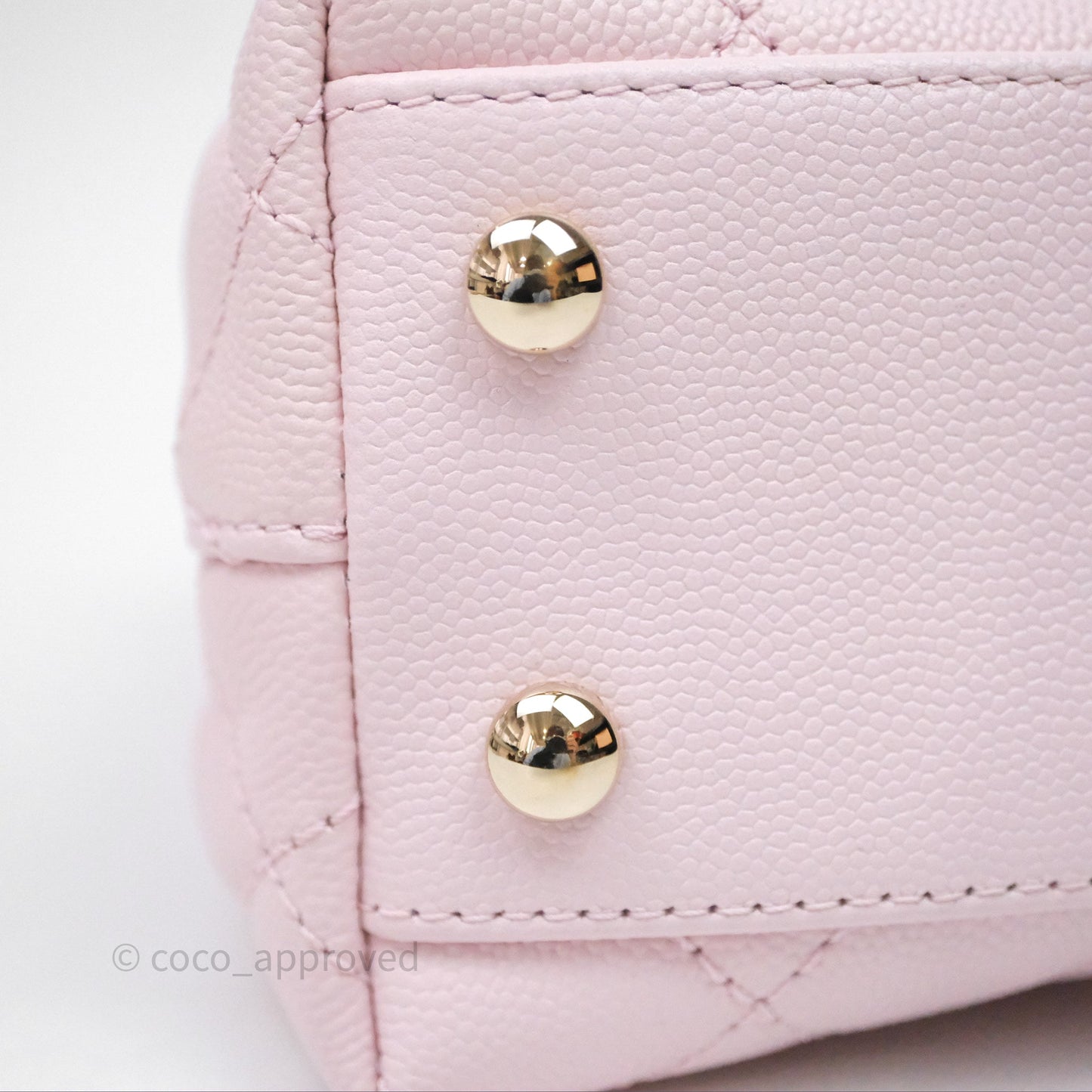 Chanel Small Coco Handle Quilted Light Lilac Pink Caviar Gold Hardware