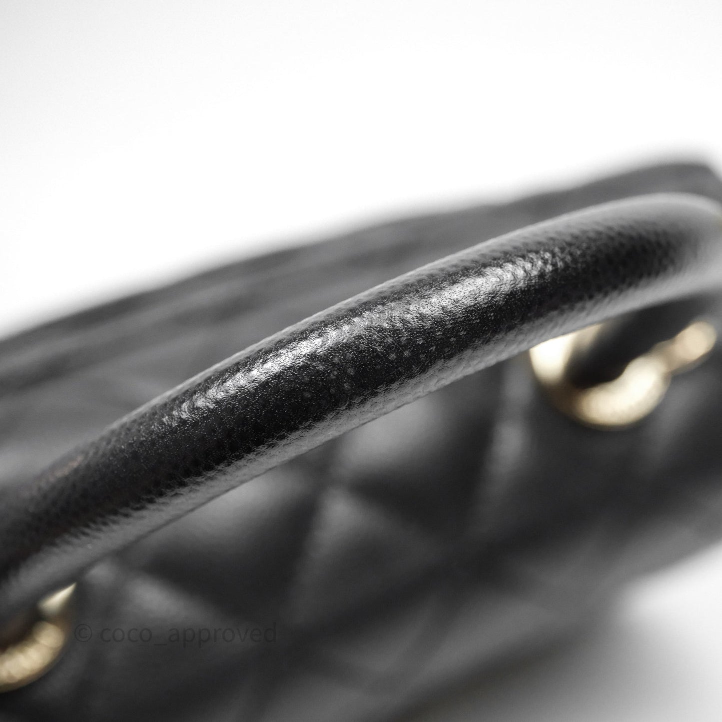 Chanel Small Coco Handle Quilted Black Caviar Gold Hardware