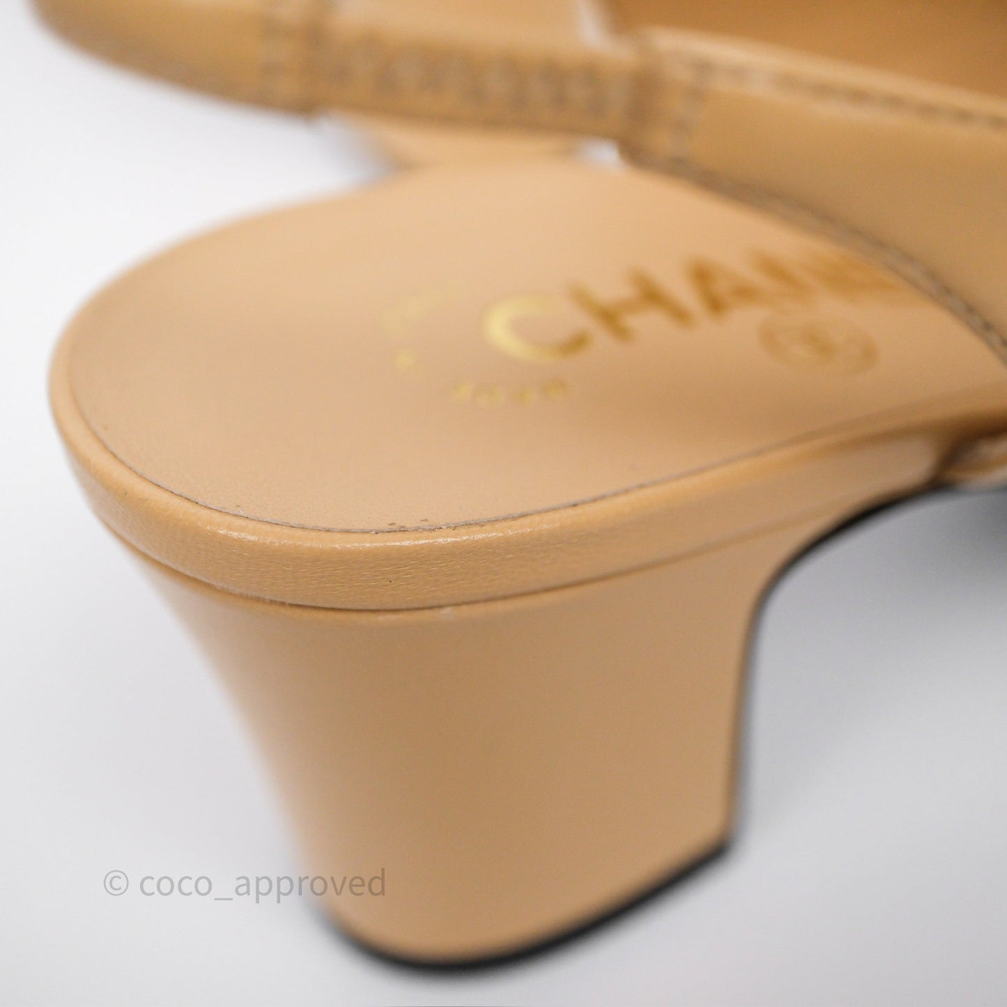 Chanel Slingbacks Heels with Pearls Black/ Beige Size 38.5