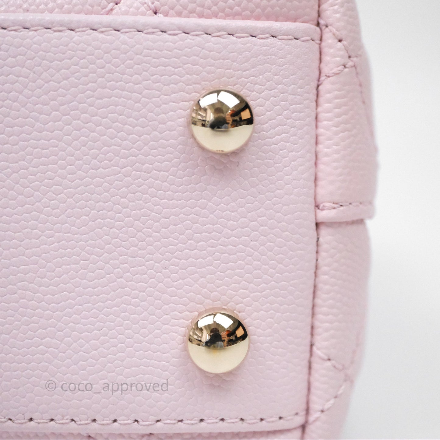 Chanel Small Coco Handle Quilted Light Lilac Pink Caviar Gold Hardware
