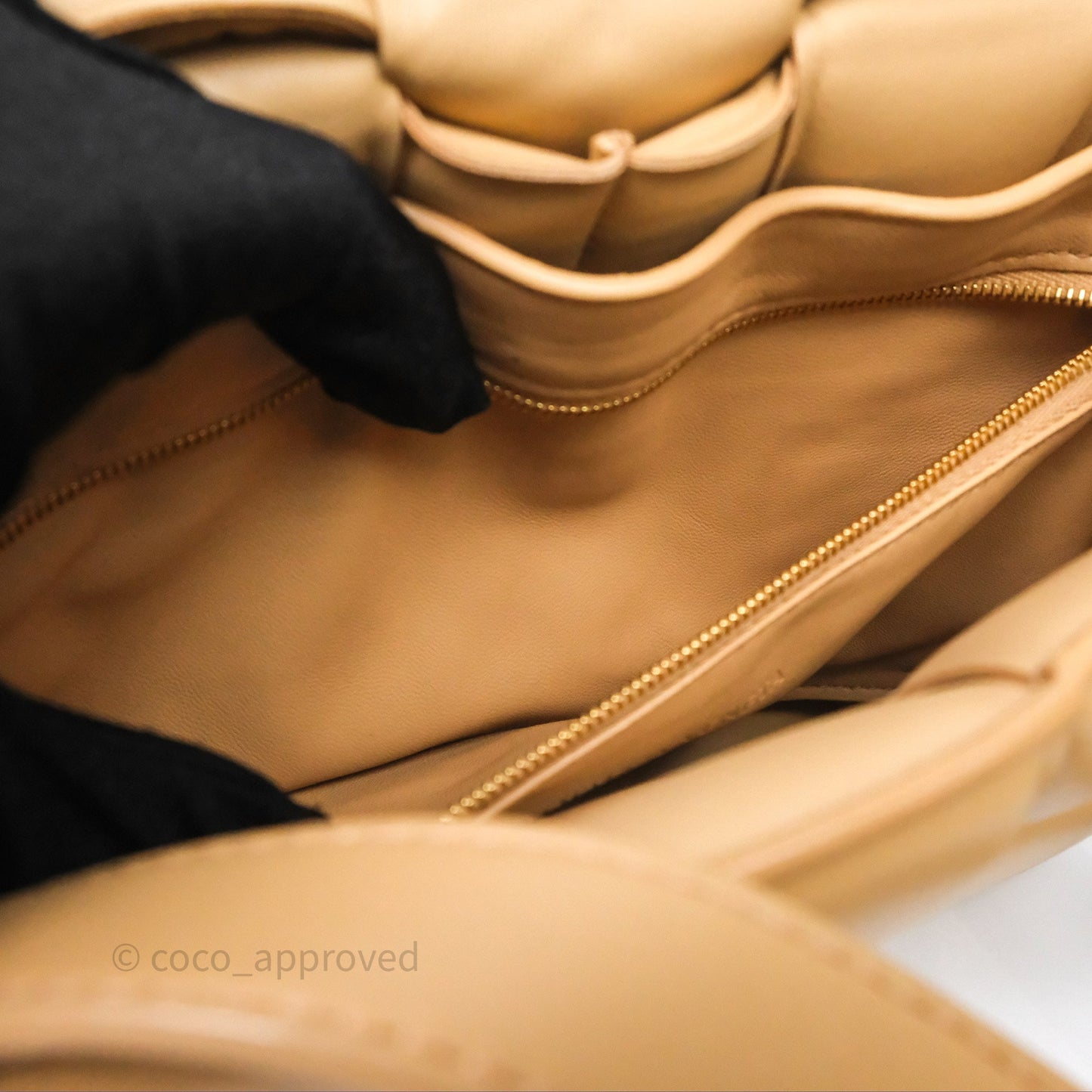 Bottega Veneta Padded Cassette Beige Lambskin