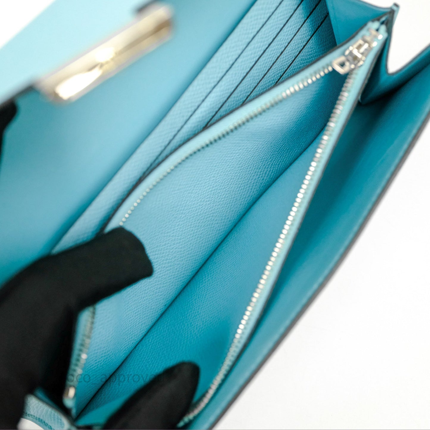 Hermès Constance To Go Wallet Bleu Atoll 3P Epsom Palladium Hardware