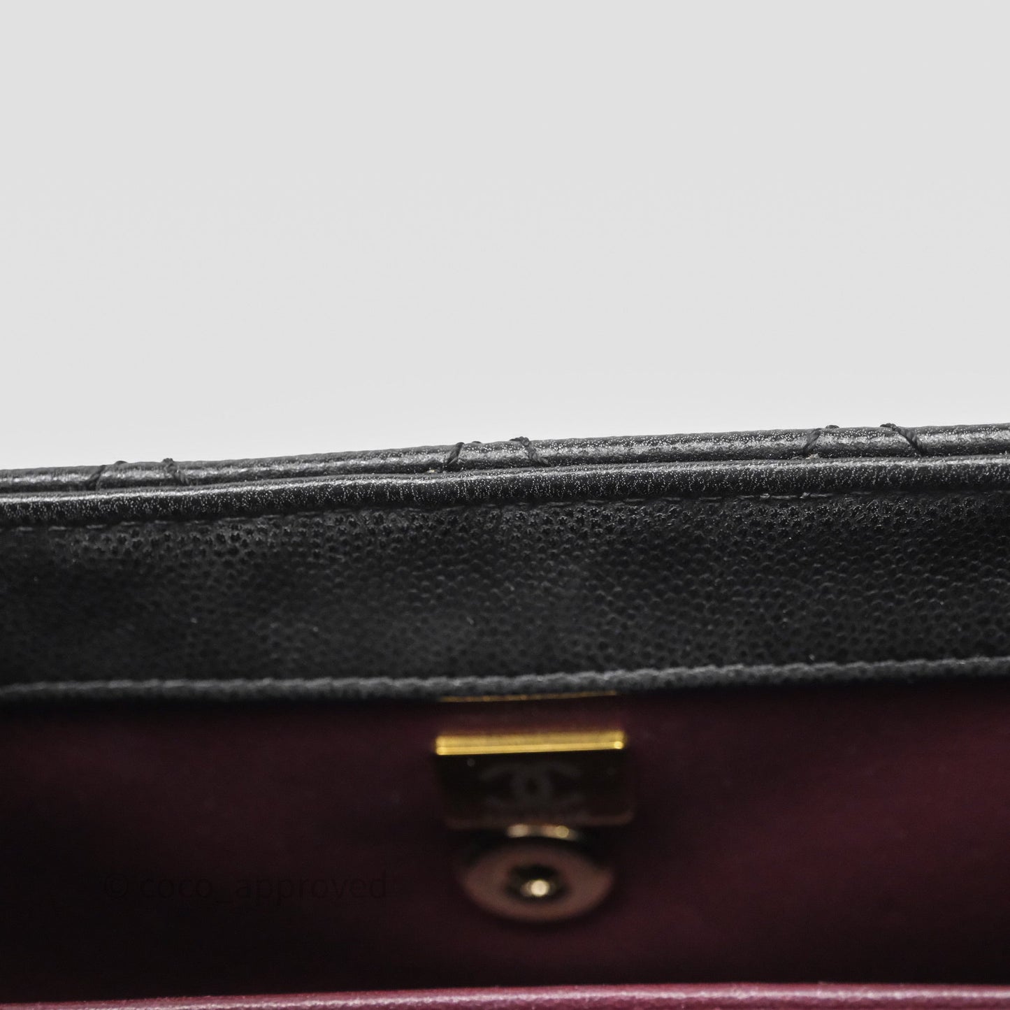 Chanel Small Coco Handle Quilted Black Caviar Gold Hardware