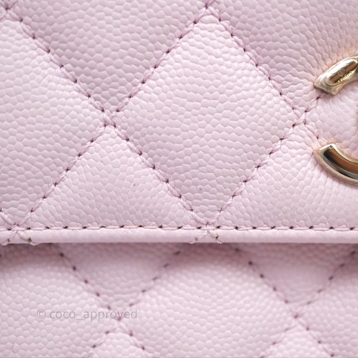 Chanel Small Coco Handle Quilted Light Lilac Pink Caviar Gold Hardware