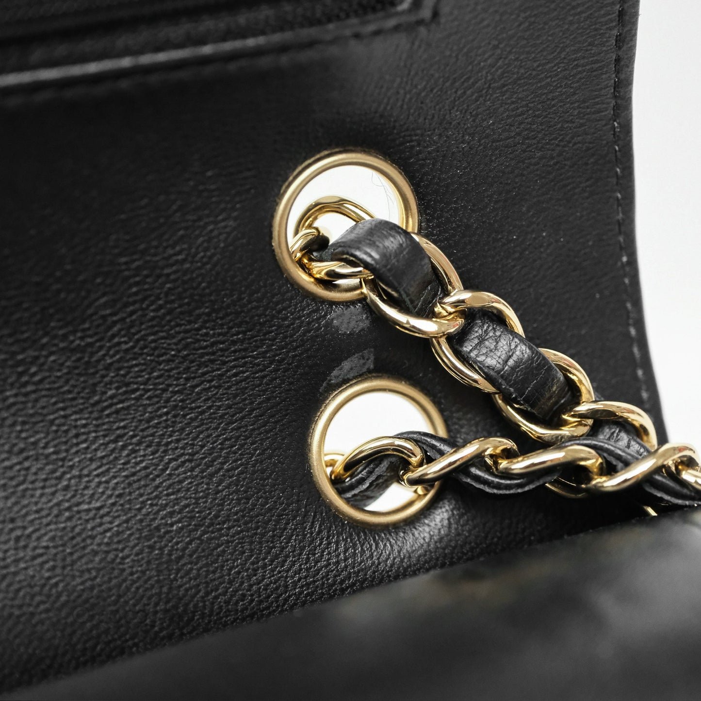Chanel Classic Medium Flap Chevron Black Lambskin Gold Hardware