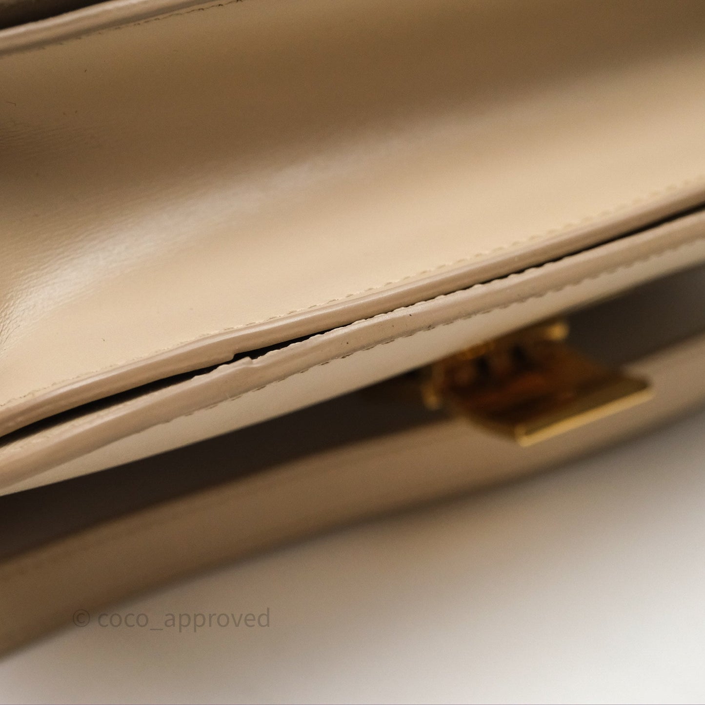Celine Medium Classic Box Flap Beige Calfskin