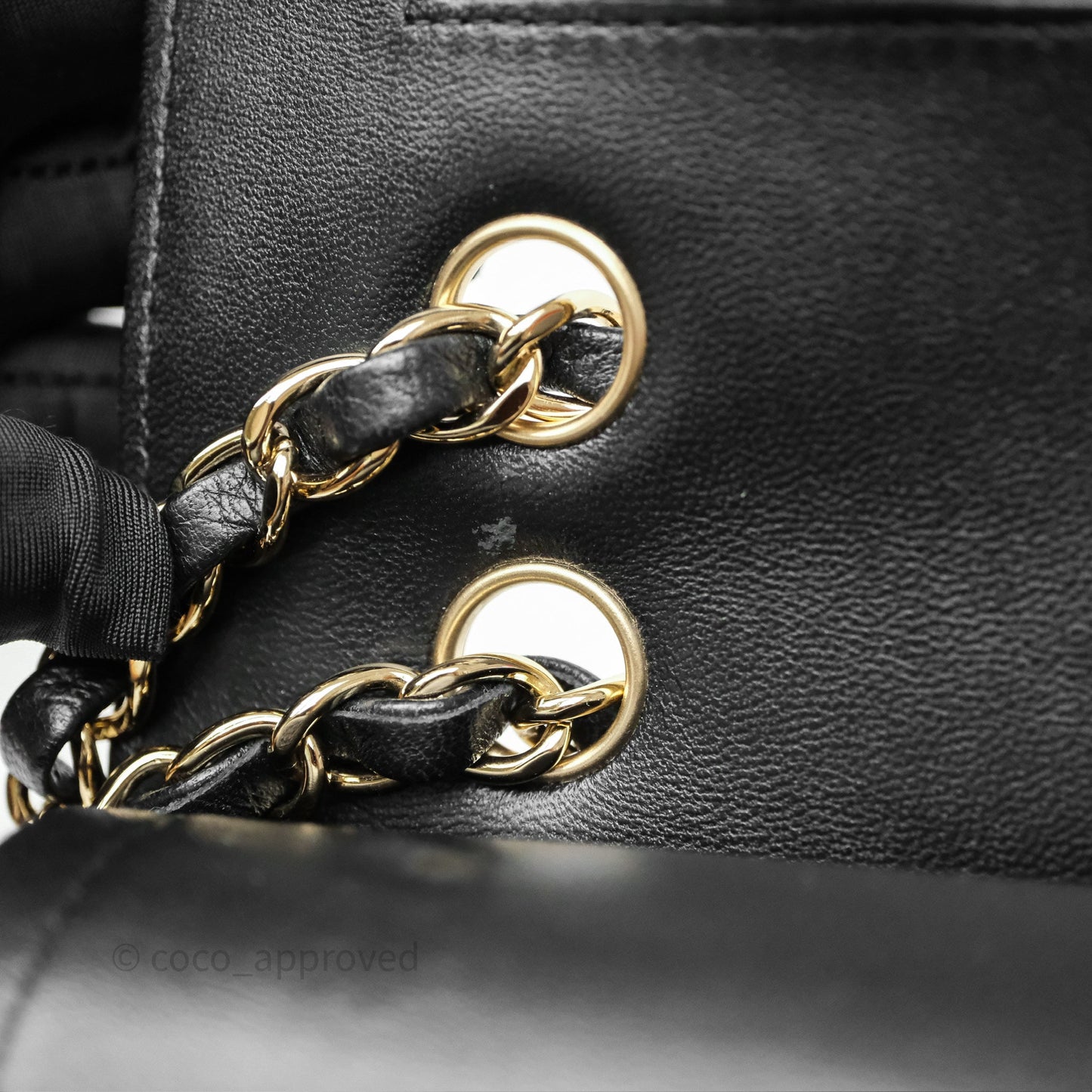 Chanel Classic Medium Flap Chevron Black Lambskin Gold Hardware