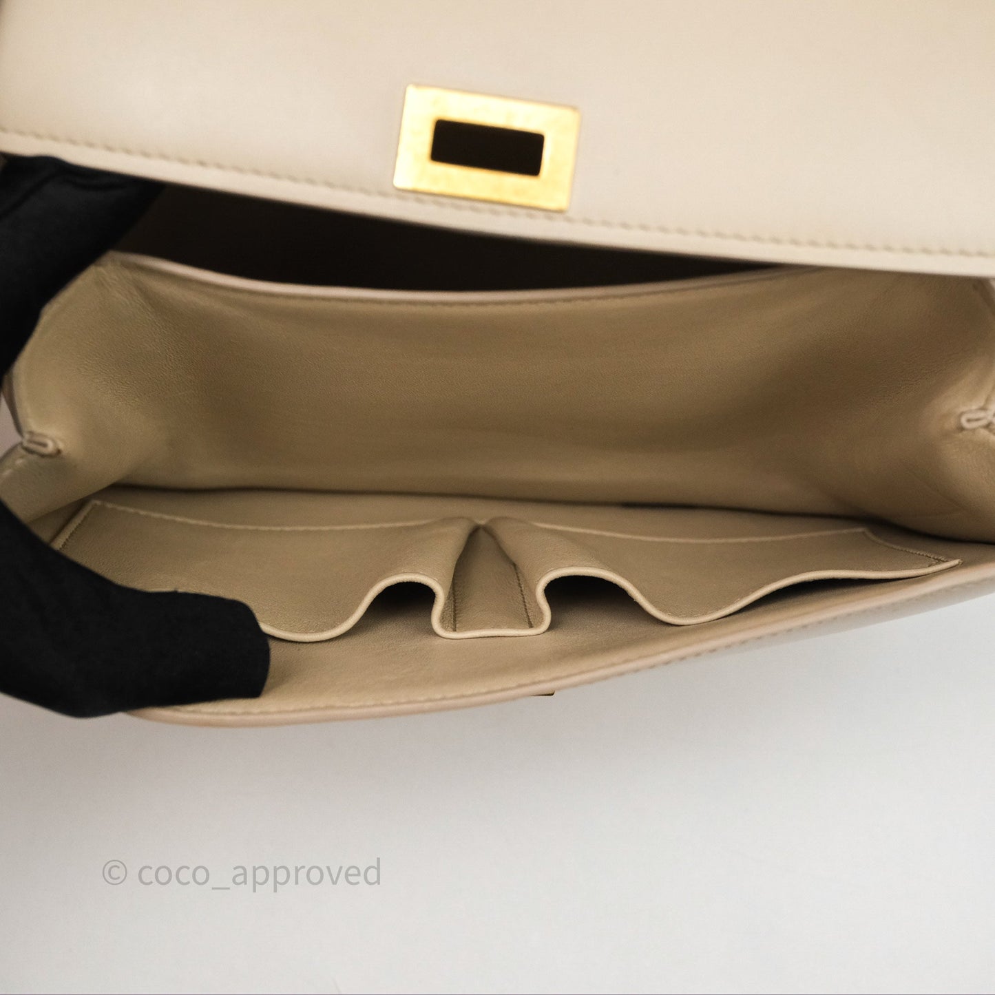 Celine Medium Classic Box Flap Beige Calfskin