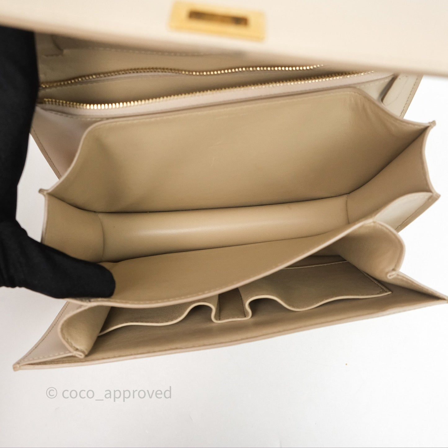 Celine Medium Classic Box Flap Beige Calfskin