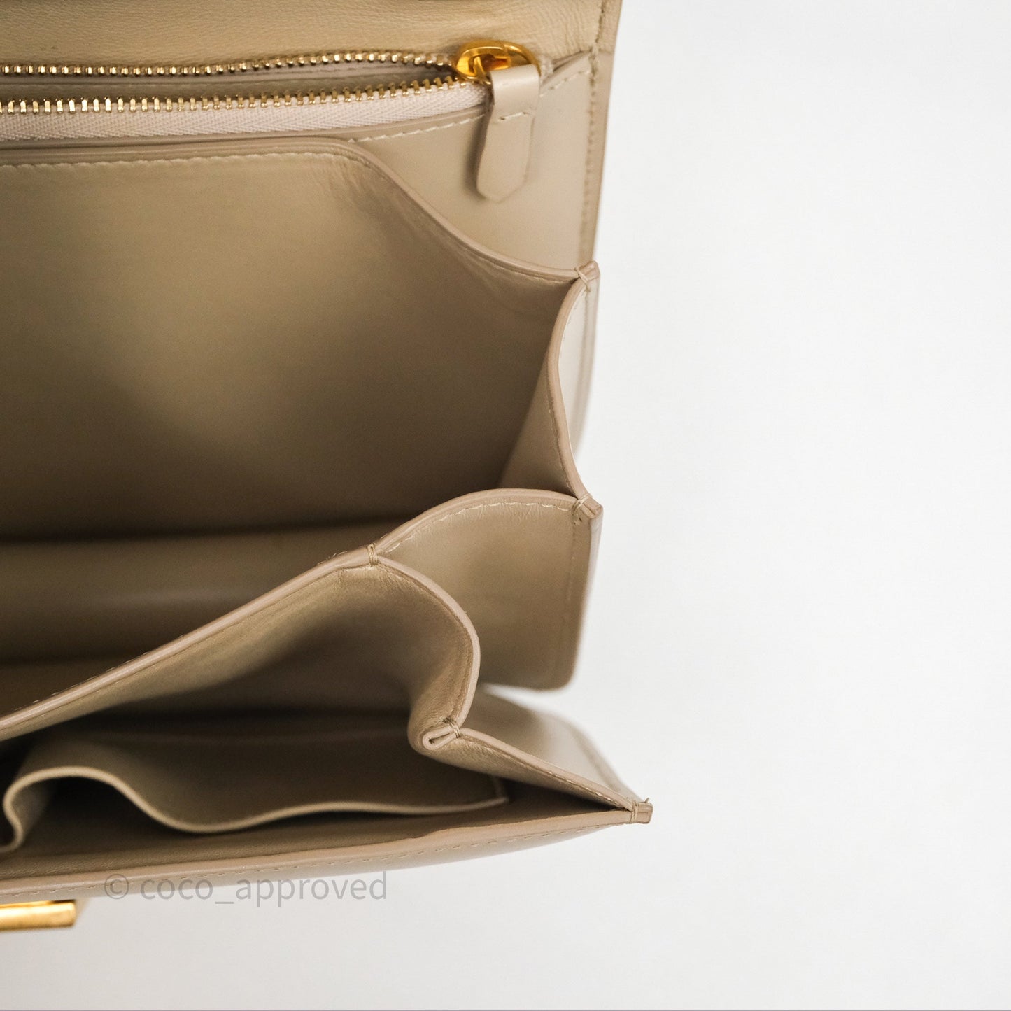 Celine Medium Classic Box Flap Beige Calfskin