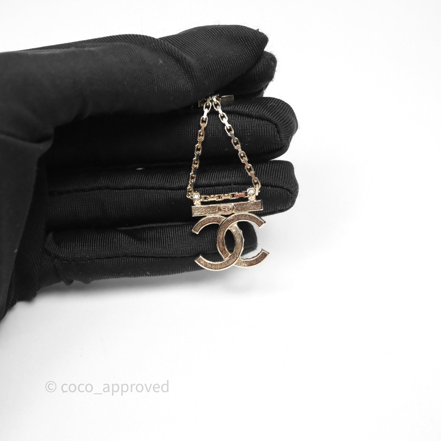 Chanel Crystal CC Star Drop Earrings Gold Tone 22S