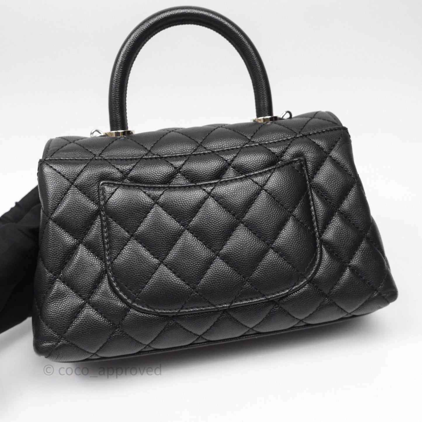 Chanel Small Coco Handle Quilted Black Caviar Gold Hardware