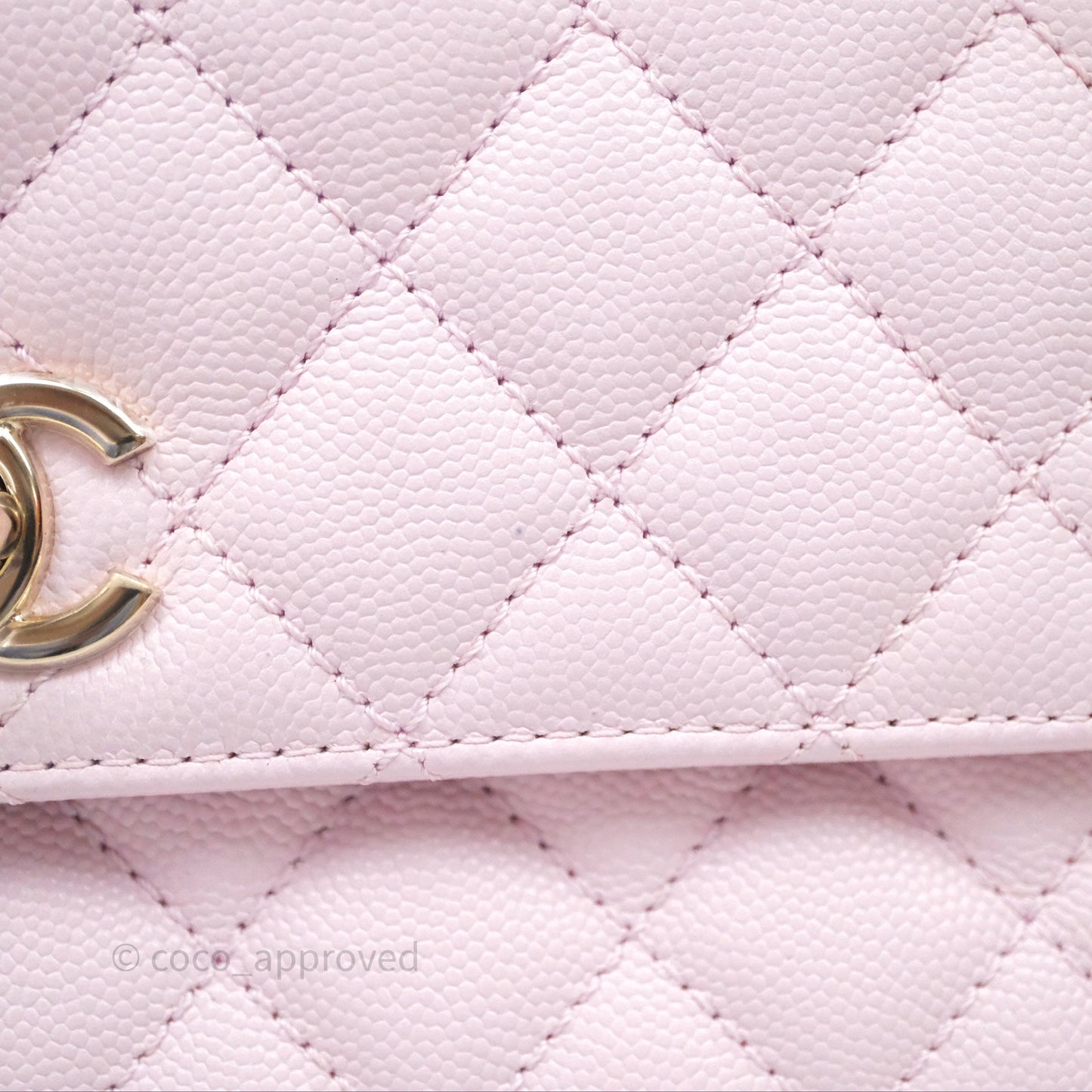 Chanel Small Coco Handle Quilted Light Lilac Pink Caviar Gold Hardware