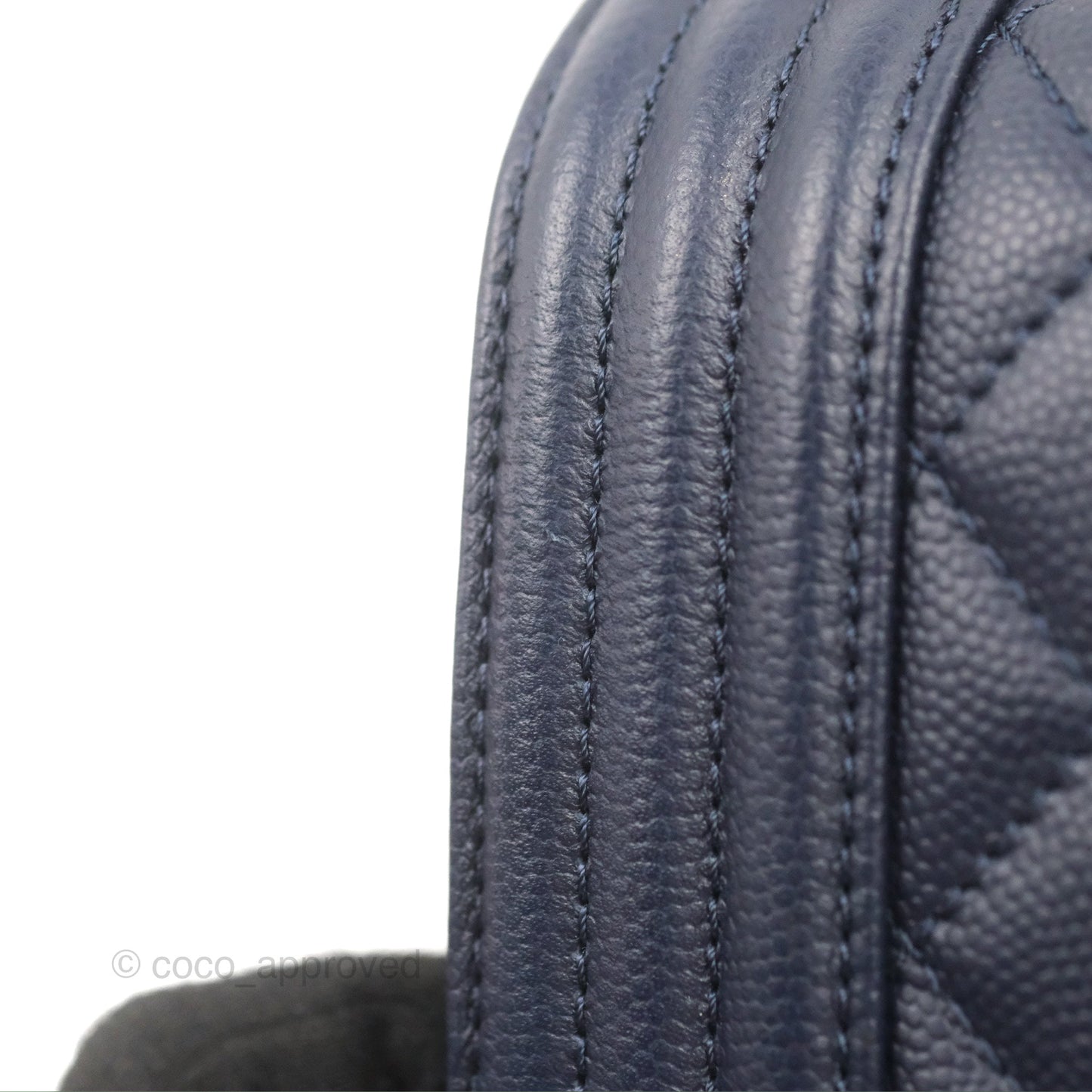 Chanel Quilted Medium Boy Navy Caviar Aged Gold Hardware